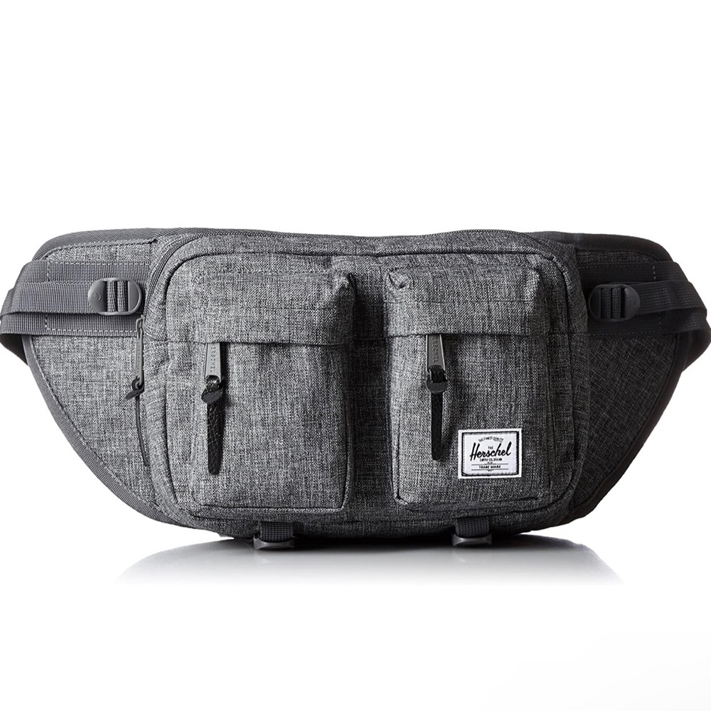 Herschel Supply Co Eighteen Grey Raven Crosshatch Crossbody Sling Bag Fanny Pack